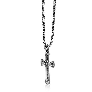 Men's LYNX Gemstone Cross Pendant Necklace