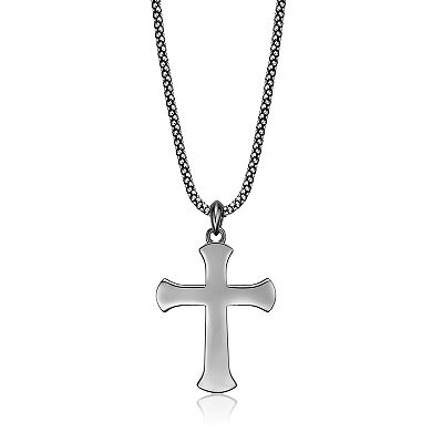 Men's LYNX Gemstone Cross Pendant Necklace