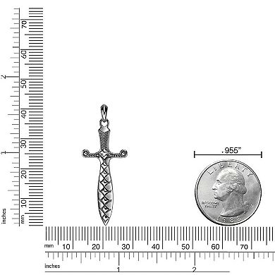 Men's LYNX Silver-Tone Dagger Pendant Necklace
