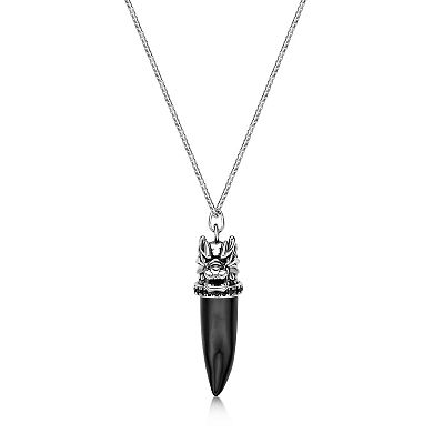 Men's LYNX Gemstone Tooth Pendant Necklace
