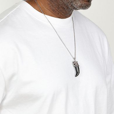Men's LYNX Gemstone Tooth Pendant Necklace