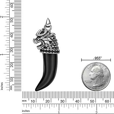 Men's LYNX Gemstone Tooth Pendant Necklace