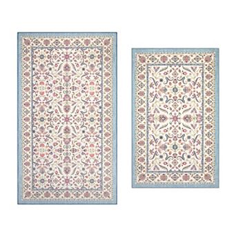 Laura Ashley Chenille Rug 2 pc Set