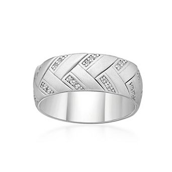 Men's LYNX Lab-Created White Sapphire Ring