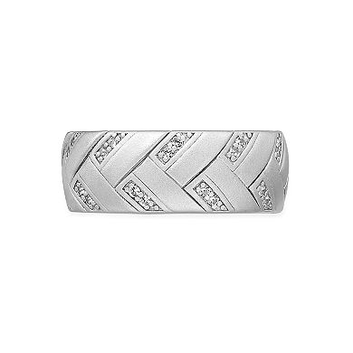 Men's LYNX Lab-Created White Sapphire Ring