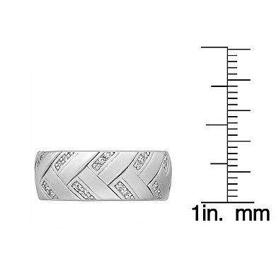 Men's LYNX Lab-Created White Sapphire Ring