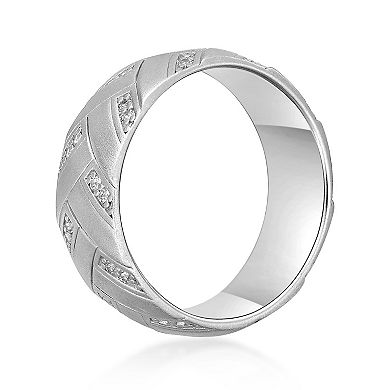 Men's LYNX Lab-Created White Sapphire Ring