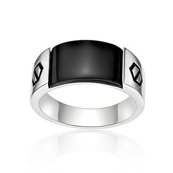 Men's LYNX Silver Onyx Ring