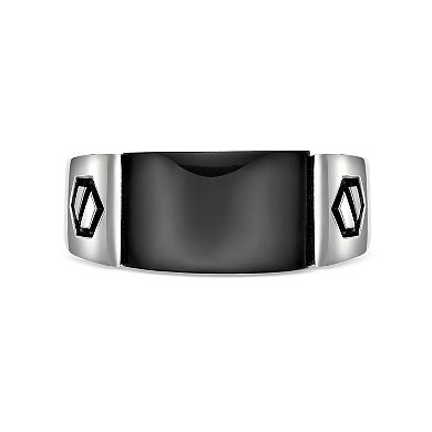 Men's LYNX Gemstone Silver Onyx Ring