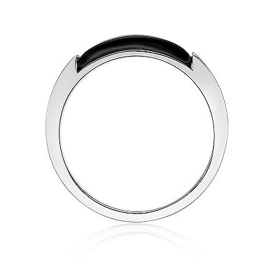 Men's LYNX Gemstone Silver Onyx Ring