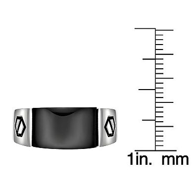 Men's LYNX Gemstone Silver Onyx Ring