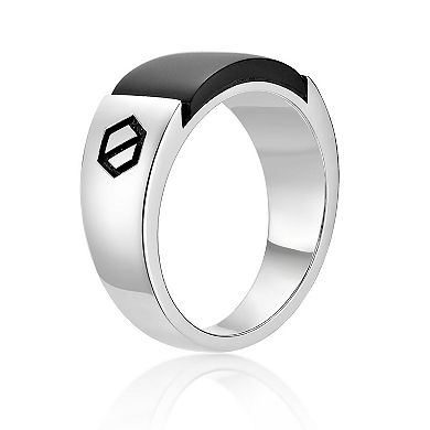 Men's LYNX Gemstone Silver Onyx Ring