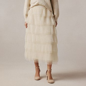 Women's LC Lauren Conrad Ruffle Tiered Midi Flutter Skirt