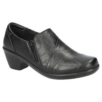 Easy Street Rey Women's Slip-On Shooties with Block Heel and Zip Closure
