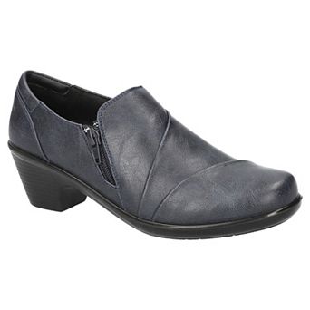 Easy Street Rey Women's Slip-On Shooties with Block Heel and Zip Closure