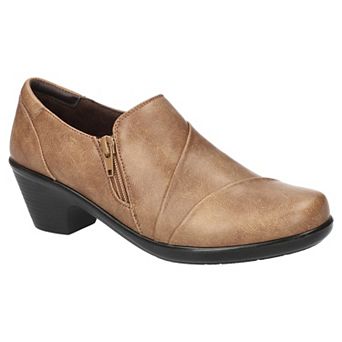 Easy Street Rey Women's Slip-On Shooties with Block Heel and Zip Closure