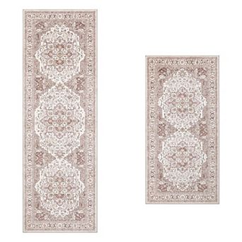 Wyatt & Ash Dream Mink Printed Chenille 2 pc Rug Set