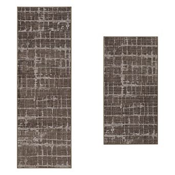 Wyatt & Ash Dream Mink Printed Chenille 2 pc Rug Set