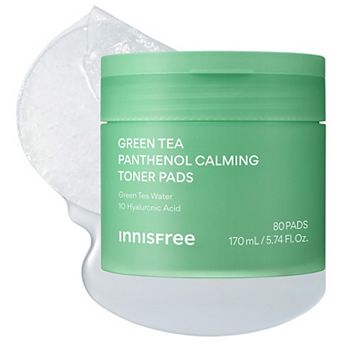 innisfree Green Tea Korean Cooling Toner Pads with Hyaluronic Acid + Panthenol