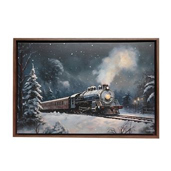 Snow Train LED Canvas Wall Art