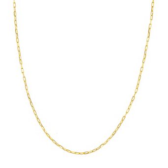 Color Romance 10k Gold Diamond-Cut Paperclip Chain Necklace