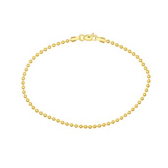 Color Romance 10k Gold Bead Chain Bracelet