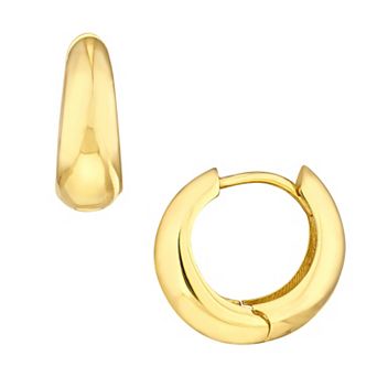 Color Romance 10k Gold Graduated Puff Hoop Earrings