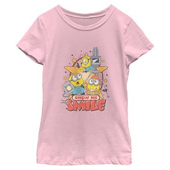 Girls 6-16 Minions Show Me That Smile Graphic Tee