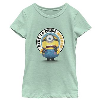 Girls 6-16 Minions Here To Cause Mayhem Graphic Graphic Tee