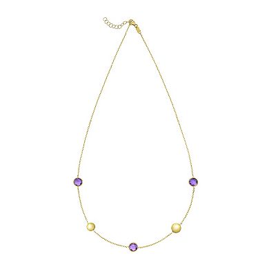 Karat Rush 14k Gold Gemstone Pebble Necklace