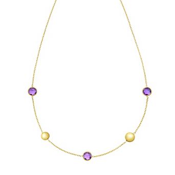 Karat Rush 14k Gold Gemstone Pebble Necklace