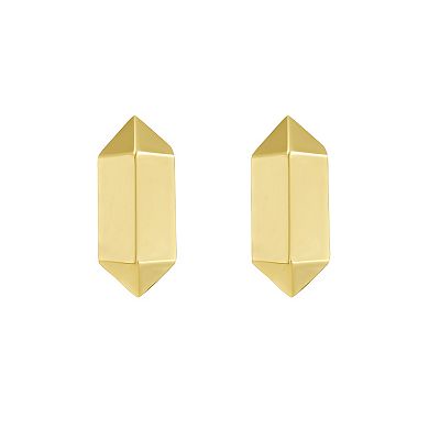 Karat Rush 14k Gold 3D Hexagon Stud Earrings