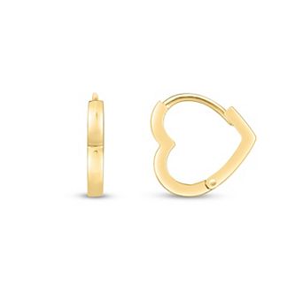 Karat Rush 10k Gold Heart Huggie Hoop Earrings