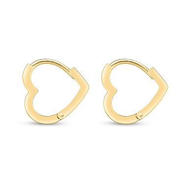 Karat Rush 10k Gold Heart Huggie Hoop Earrings
