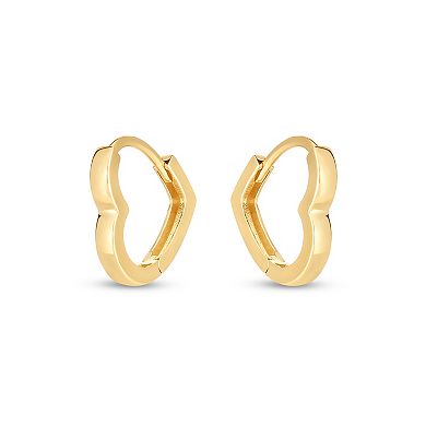 Karat Rush 10k Gold Heart Huggie Hoop Earrings