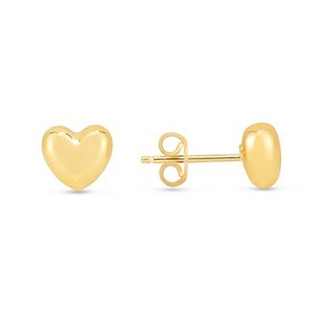Karat Rush 10k Gold Small Heart Stud Earrings