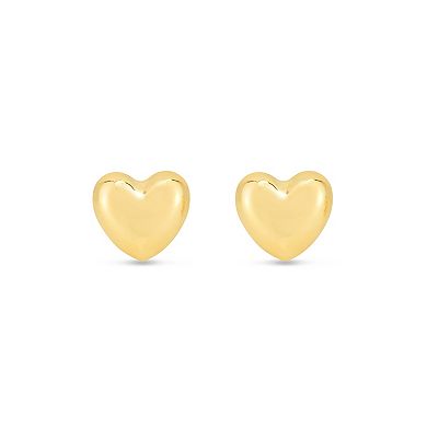 Karat Rush 10k Gold Small Heart Stud Earrings