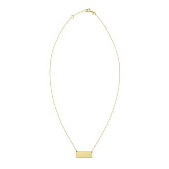 Karat Rush 14k Gold Mirror Rectangle Bar Necklace