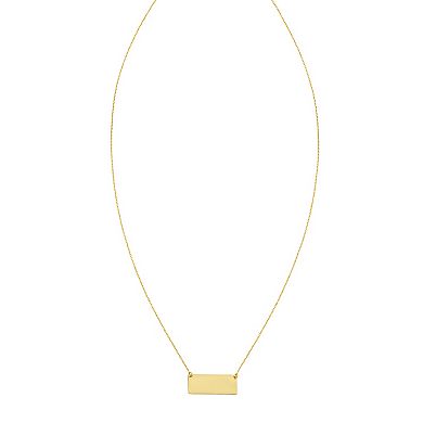 Karat Rush 14k Gold Mirror Rectangle Bar Necklace