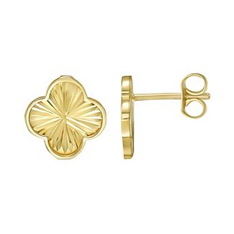Karat Rush 14k Gold Radiating Clover Stud Earrings