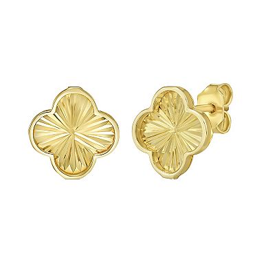 Karat Rush 14k Gold Radiating Clover Stud Earrings