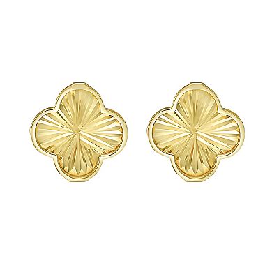 Karat Rush 14k Gold Radiating Clover Stud Earrings