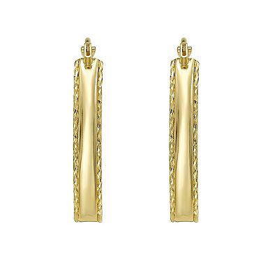 Karat Rush 14k Gold Small Diamond-Cut Marquise Hoop Earrings