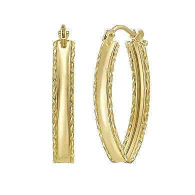 Karat Rush 14k Gold Small Diamond-Cut Marquise Hoop Earrings