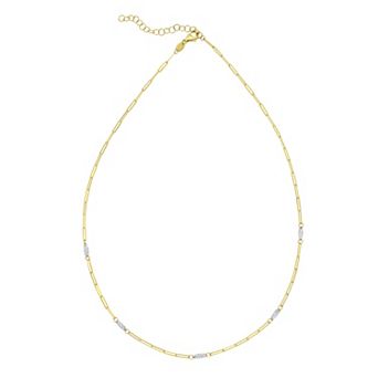 Karat Rush 14k Gold Two Tone Oval & Paperclip Link Necklace