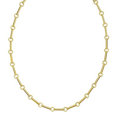 Karat Rush 14k Gold Long Bar Link Necklace