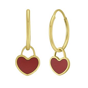 Karat Rush 14k Gold Heart Hoop Earrings