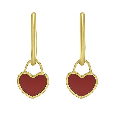 Karat Rush 14k Gold Heart Hoop Earrings