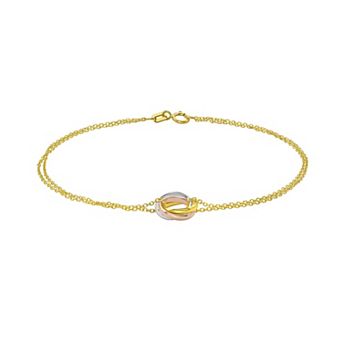 Karat Rush 14k Gold Tri Tone Trinity Element Chain Bracelet