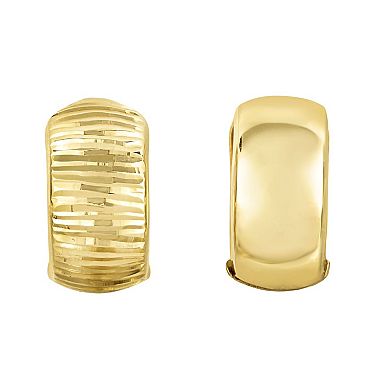 Karat Rush 10k Gold Reversible Huggie Hoop Earrings